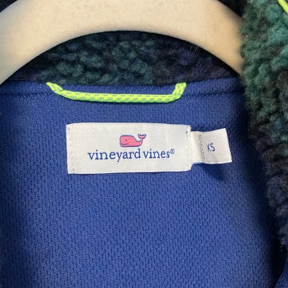 NWT Vineyard Vines blackwatch sherpa jacquard plaid tartan fleece half zip - Picture 4 of 10